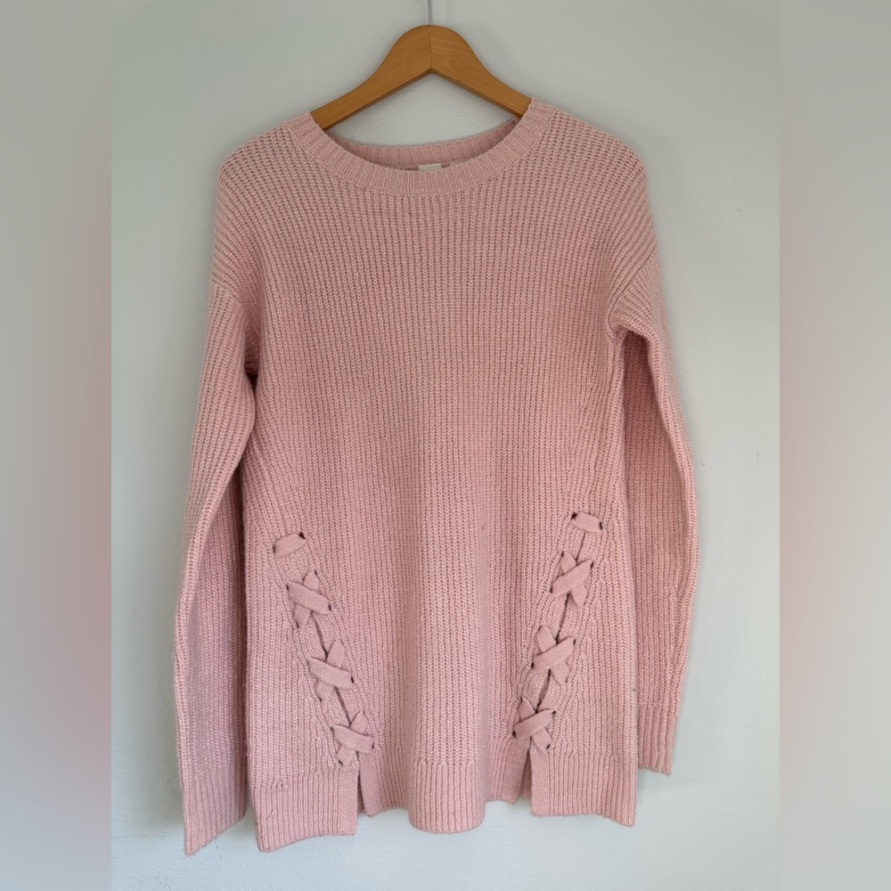 Gap Pink Knit Sweater with Side Details
